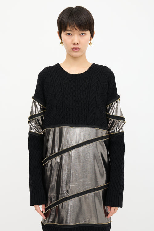 Jean Paul Gaultier Wool Cable Knit Zip Sweater