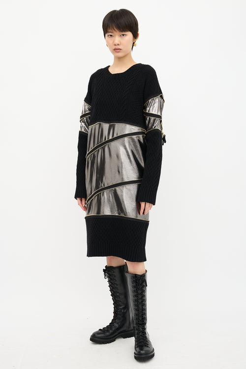 Jean Paul Gaultier Wool Cable Knit Zip Sweater