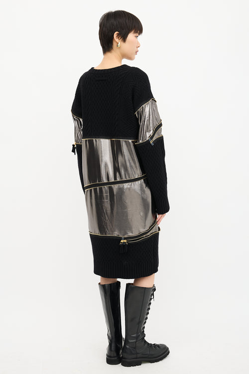 Jean Paul Gaultier Wool Cable Knit Zip Sweater