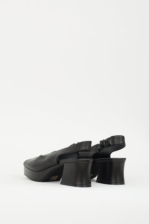 Jeffrey Campbell Black Leather Platform Sandal