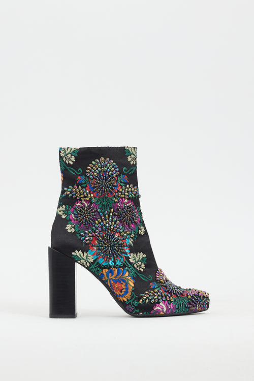 Jeffrey Campbell Black & Multi Sequin Brocade Stratford Boot