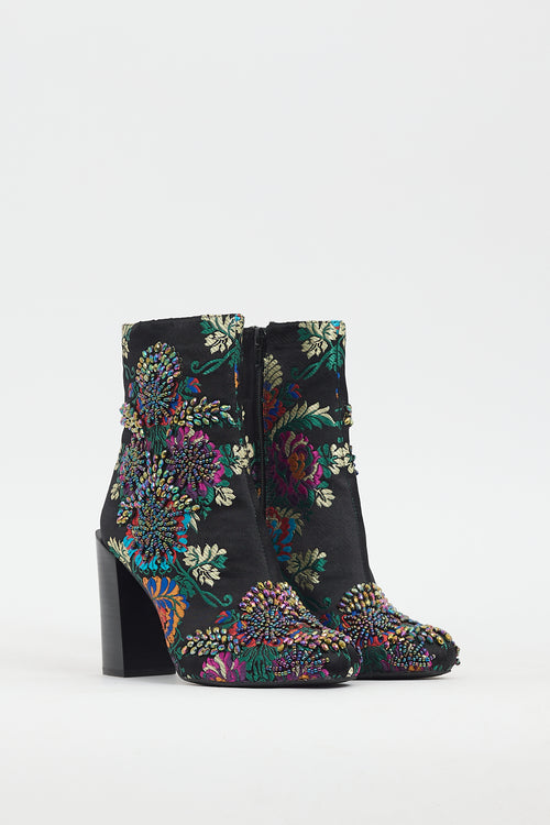 Jeffrey Campbell Black & Multi Sequin Brocade Stratford Boot