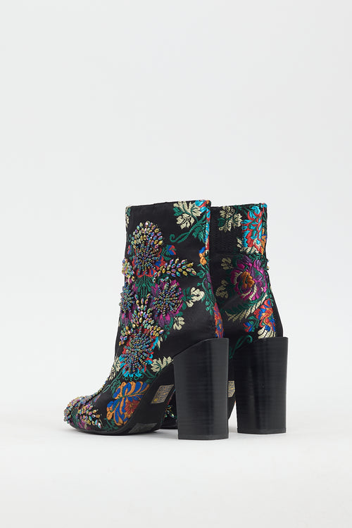 Jeffrey Campbell Black & Multi Sequin Brocade Stratford Boot