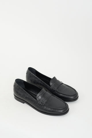 Jenni Kayne Black Embossed Leather Loafer