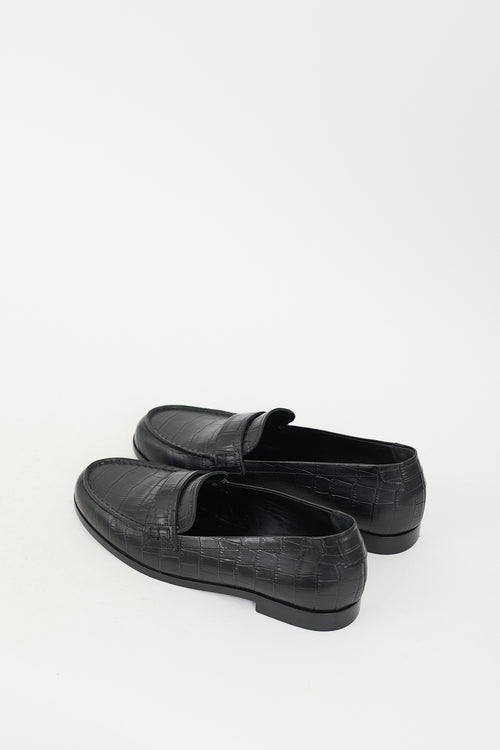 Jenni Kayne Black Embossed Leather Loafer