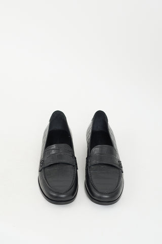 Jenni Kayne Black Embossed Leather Loafer