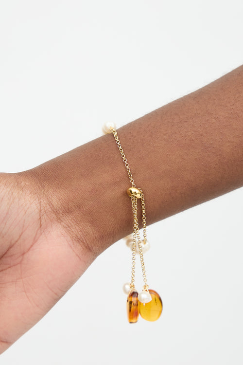 Jenny Polanco Pearl & Amber Slide Bracelet