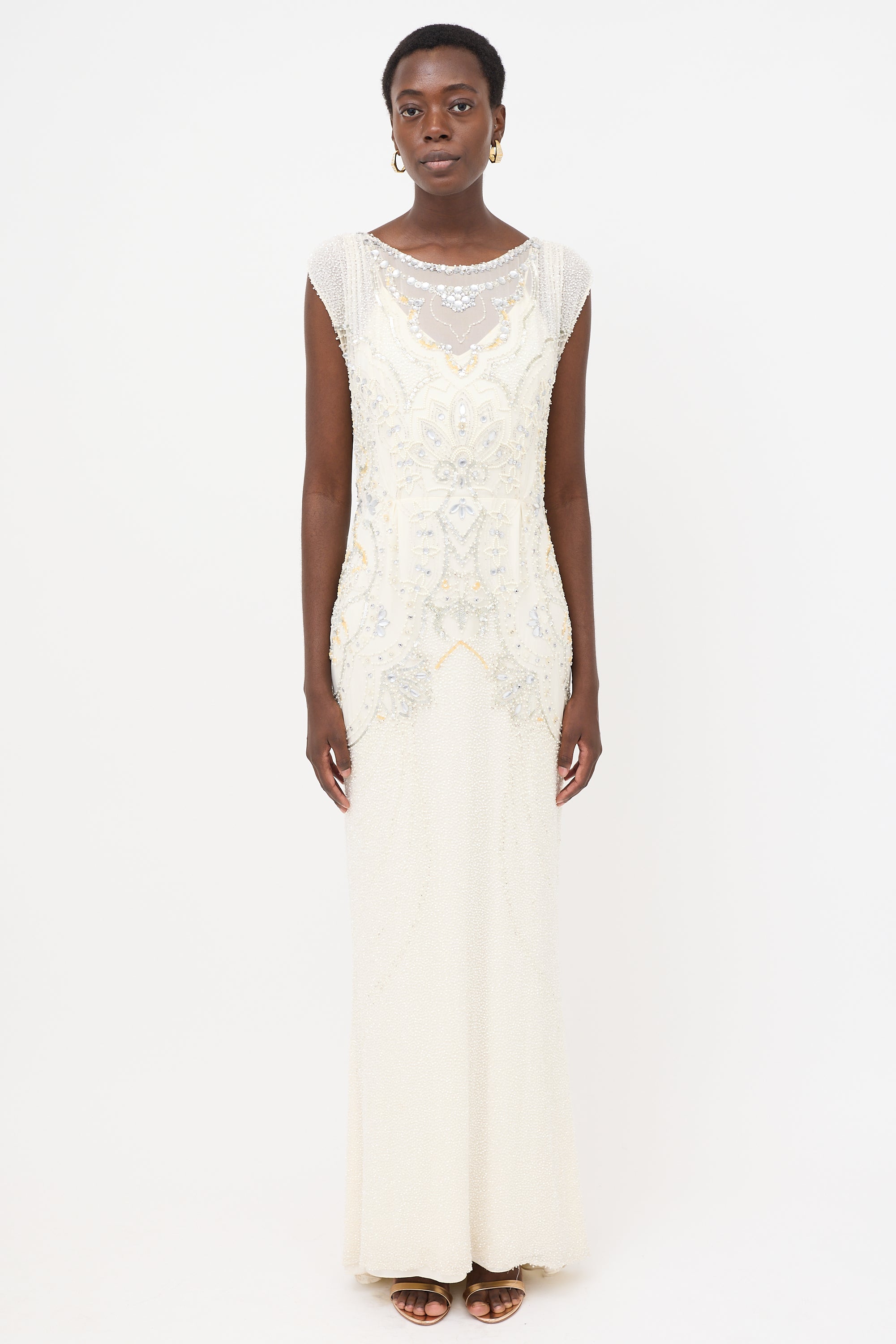 Jenny Packham // Silk Embellished Dress VSP Consignment Jenny Packham // Silk Embellished Dress VSP Consignment