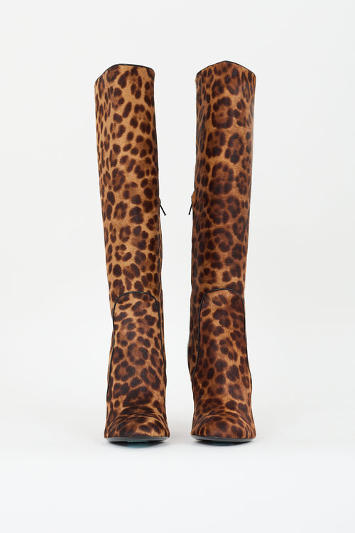 Jerome C. Rousseau Brown Printed Hair Wedge Boot