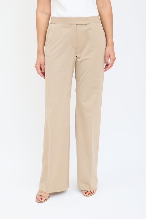 Jil Sander Beige Nylon Wide Leg Trouser