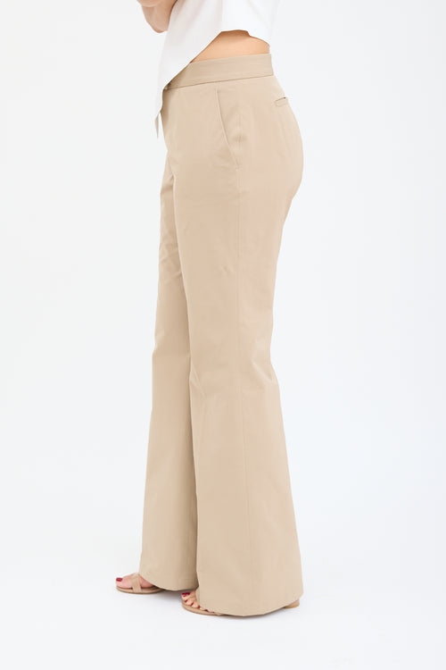 Jil Sander Beige Nylon Wide Leg Trouser