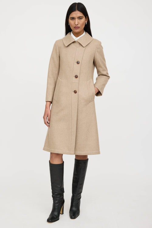 Jil Sander Cashmere Pointed Collar Coat