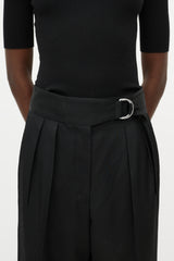 Jil Sander Black High Waist Taper Trouser