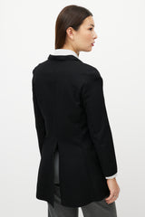 Jil Sander Black Cashmere Long  Blazer
