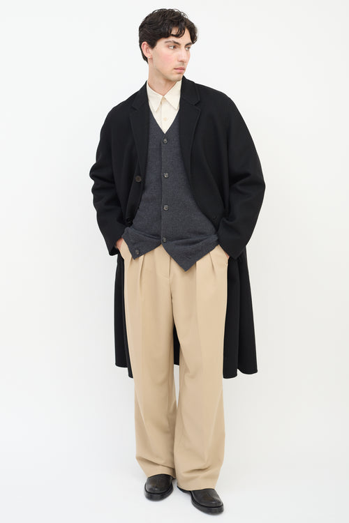 Jil Sander Black Cashmere Two Pocket Coat