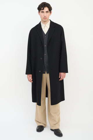 Jil Sander Black Cashmere Two Pocket Coat