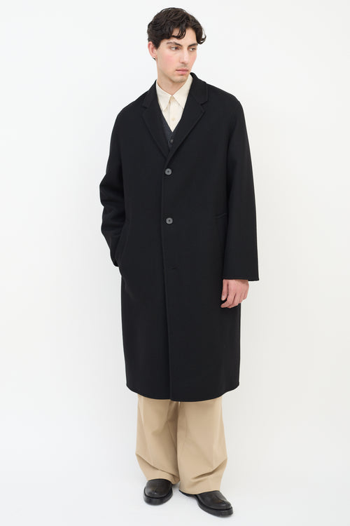 Jil Sander Black Cashmere Two Pocket Coat