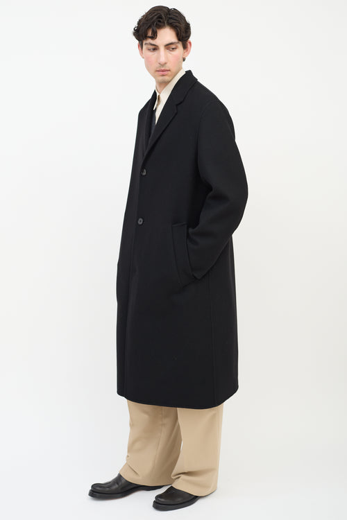 Jil Sander Black Cashmere Two Pocket Coat