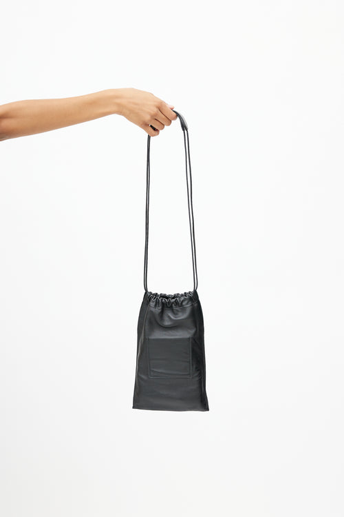 Jil Sander Black Drawstring Pouch Bag