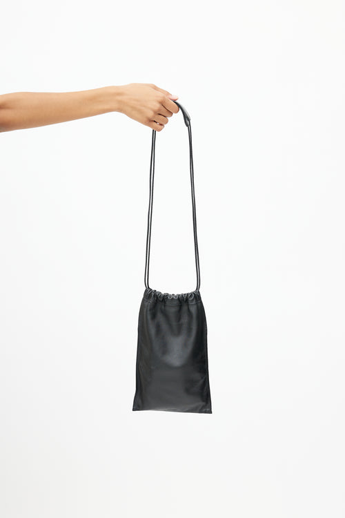 Jil Sander Black Drawstring Pouch Bag