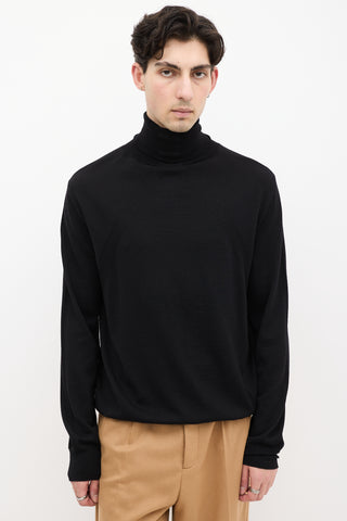 Jil Sander Black Wool Long Sleeve Turtleneck