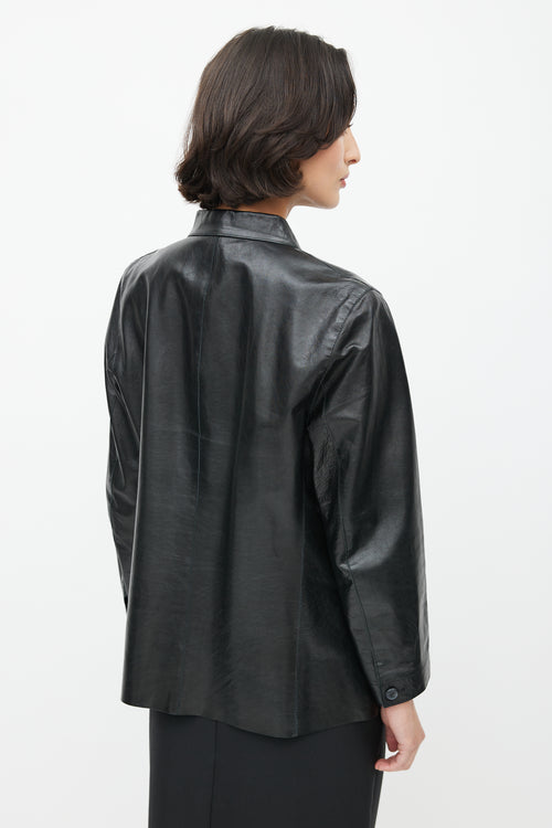 Jil Sander Black Leather Chore Jacket