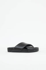 Jil Sander Leather Criss Cross Slide