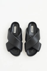 Jil Sander Leather Criss Cross Slide