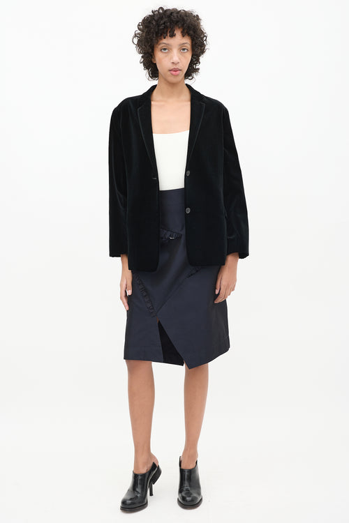 Jil Sander Black Velvet & Cashmere Blend Blazer