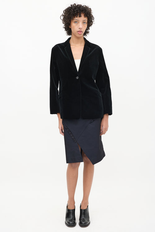 Jil Sander Black Velvet & Cashmere Blend Blazer