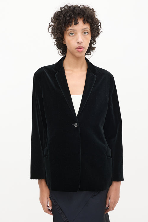 Jil Sander Black Velvet & Cashmere Blend Blazer