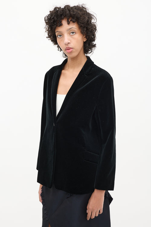 Jil Sander Black Velvet & Cashmere Blend Blazer