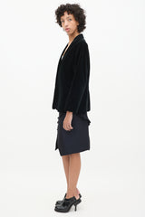Jil Sander Black Velvet & Cashmere Blend Blazer