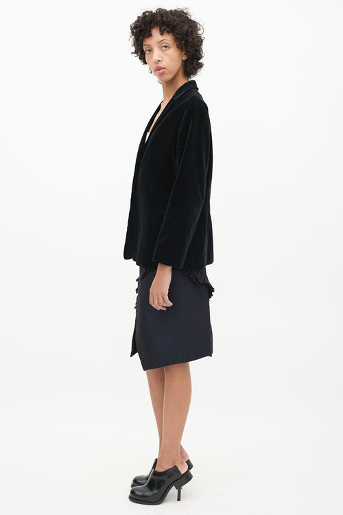 Jil Sander Black Velvet & Cashmere Blend Blazer