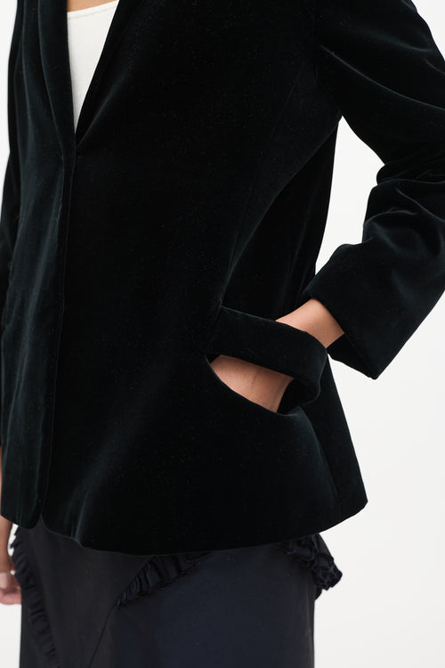 Jil Sander Black Velvet & Cashmere Blend Blazer