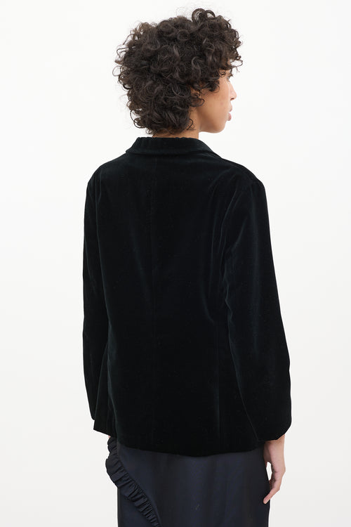 Jil Sander Black Velvet & Cashmere Blend Blazer