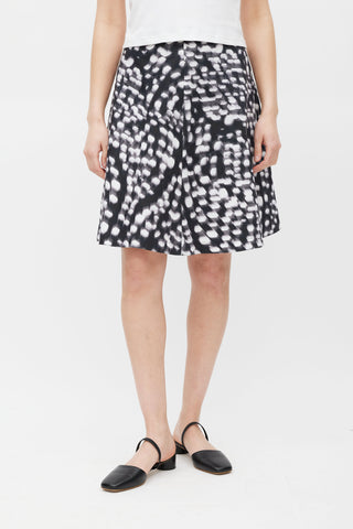 Jil Sander Black & White Blur Skirt