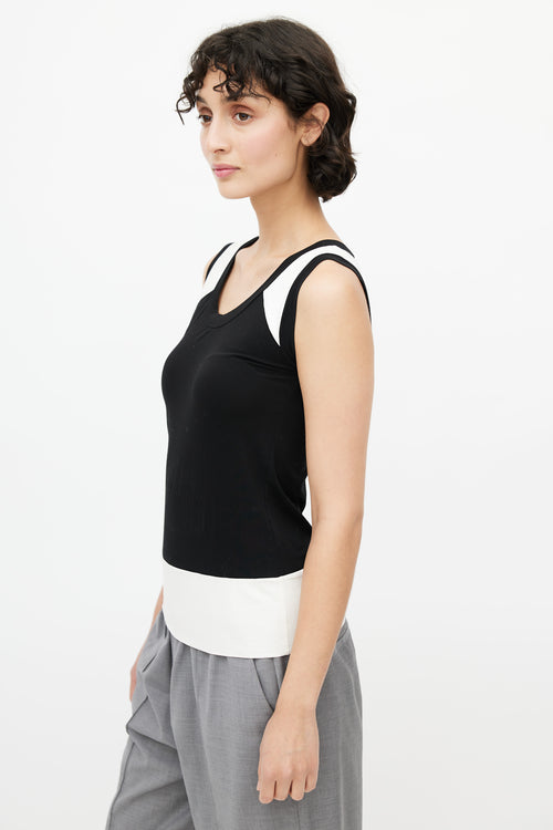 Jil Sander Black & White Panelled Sleeveless Top