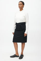 Jil Sander Black Wool Asymmetrical Skirt