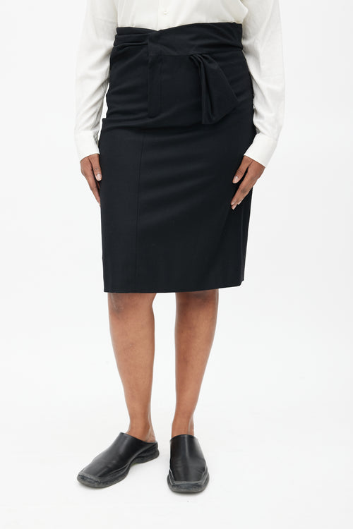 Jil Sander Black Wool Asymmetrical Skirt