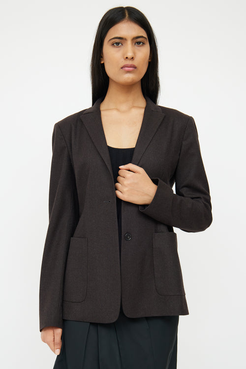 Jil Sander Brown Wool Peak Lapel Blazer