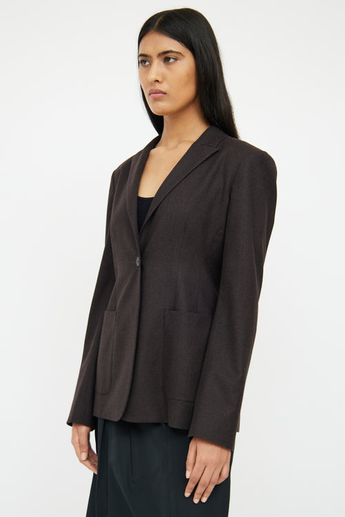 Jil Sander Brown Wool Peak Lapel Blazer