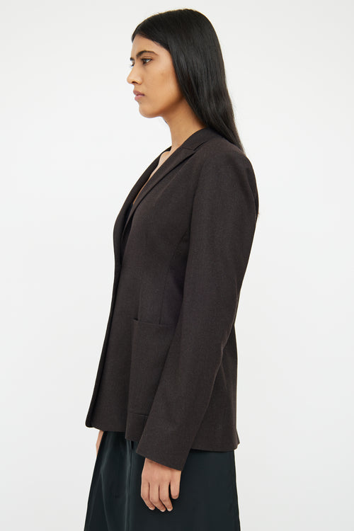 Jil Sander Brown Wool Peak Lapel Blazer