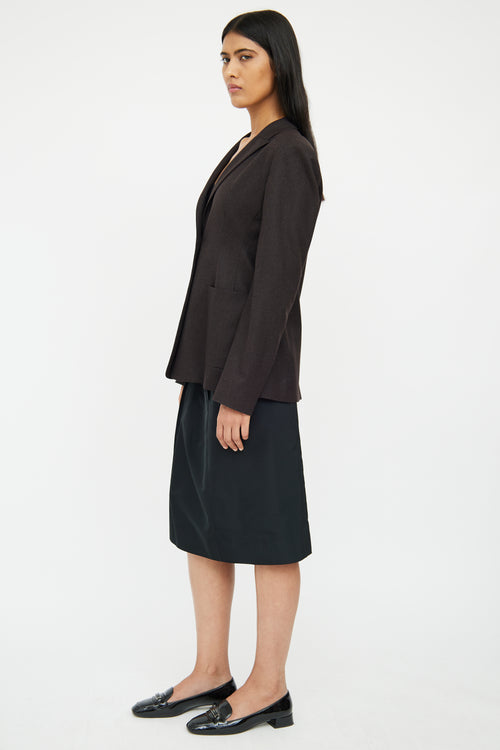 Jil Sander Brown Wool Peak Lapel Blazer