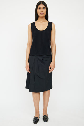 Jil Sander Black Cashmere Sleeveless Knit Top