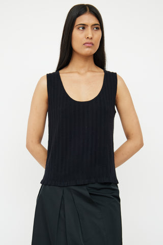 Jil Sander Black Cashmere Sleeveless Knit Top