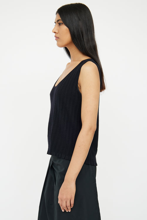 Jil Sander Black Cashmere Sleeveless Knit Top