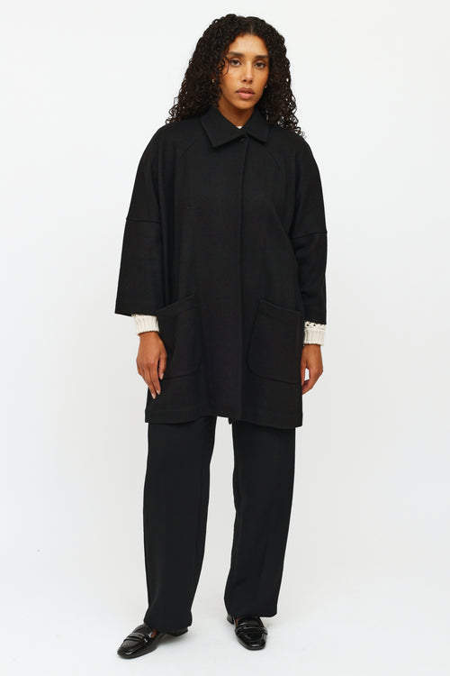 Jil Sander Black Wool Single Button Coat