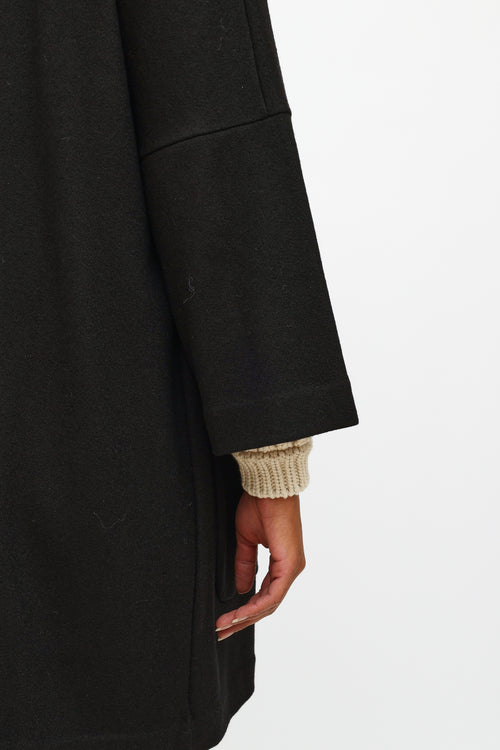 Jil Sander Black Wool Single Button Coat
