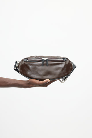 Jil Sander Brown Moon Leather Belt Bag
